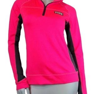 Pink Victoria's Secret Ultimate Activewear Pink & Black Quarter Zip Long Sleeve